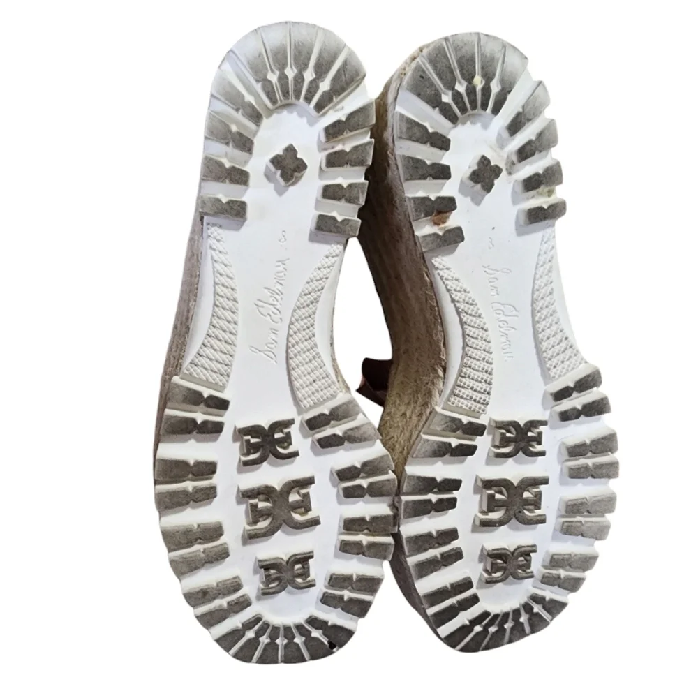 Sam Edelman Luca Tan Suede Platform Wedges with Espadrille Sole - 8M - Picture 10 of 10